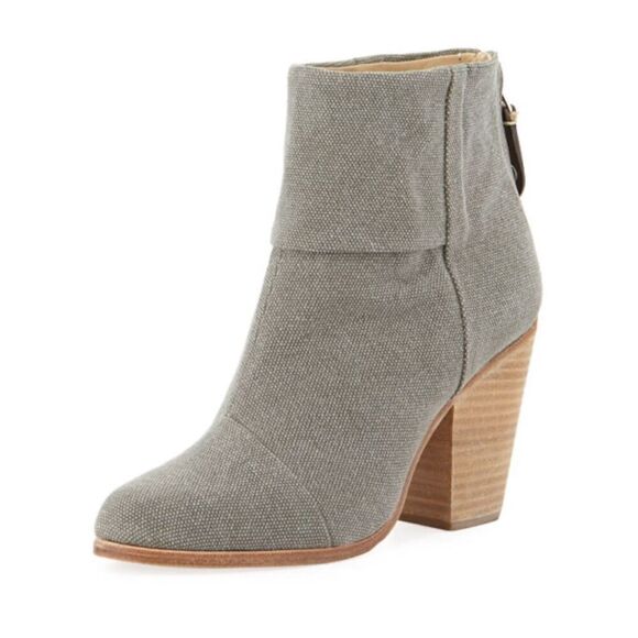 Rag & Bone Newbury Canvas Ankle Boot, Dark Gray Size 36.5 - Picture 1 of 10